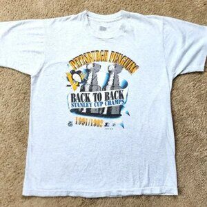 Vintage Pittsburgh Penguins Shirt Stanley Cup Back to Back 1991 1992 tee